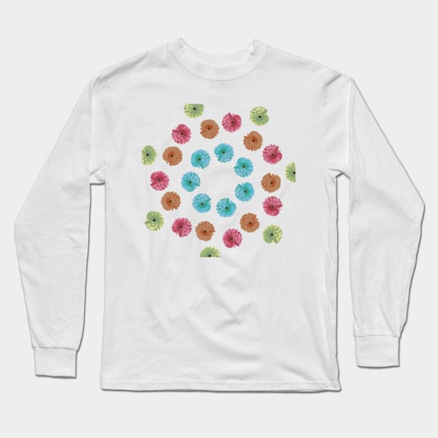 Seamless floral pattern Long Sleeve T-Shirt by oscargml